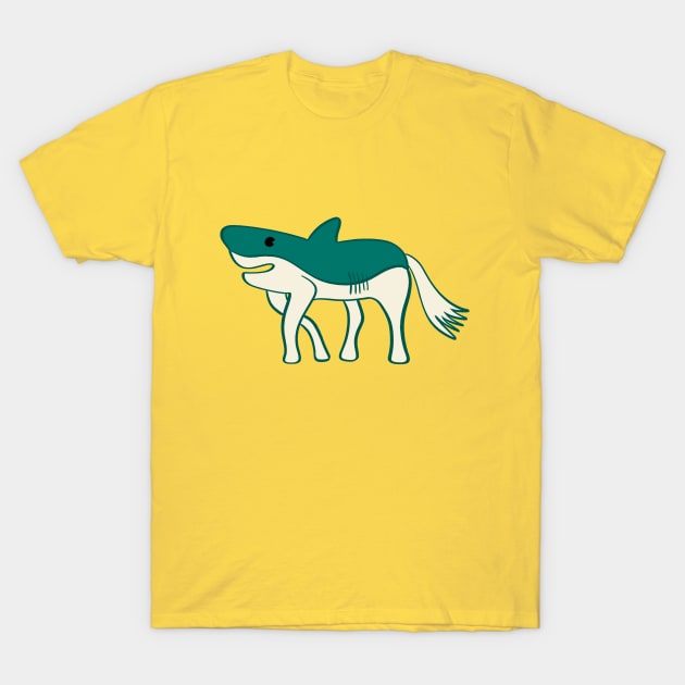 Horse Shark Weird Animal Hybrid T-Shirt by Alissa Carin